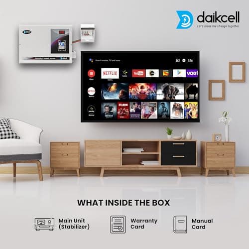 daikcell 10 KVA 130V - 300V Heavy Duty Mainline Voltage Stabilizer for Single Phase Home - 8000W (40 Amps Load) with 1+4 Years Warranty - DSR017 (White) 5