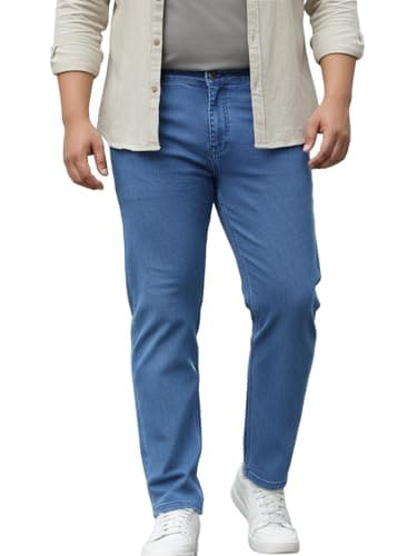 Urbano Plus Men's Light Blue Regular Fit Denim Jeans Stretchable (plusepsjeanp-lblu-44)