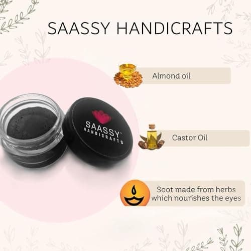 SAASSY ORGANIC KAJAL|Safe for Kids| Clinically tested| Contains Kesar,A2 ghee,Almond|Lead free| 100% organic &vegan 3