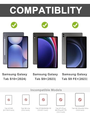 Keyboard Case for Samsung Galaxy Tab S10+ Plus / S9+ Plus / S9 FE+ Plus 12.4 Inch Case with Backlight Keypad, Galaxy Tablet Folio Cover with Detachable Backlit Key Board for Samsung 12.4'' Tab, Purple 2