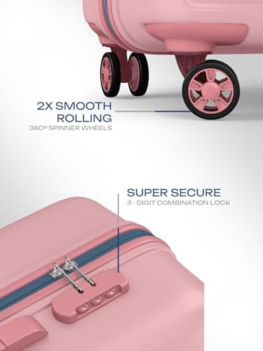 Safari Pentagon Pro 8 Wheels 65cm Medium Size Trolley Bag, Hard Case Polypropylene, 360º Wheeling Small Check in Luggage, Suitcase for Travel, Trolley Bags for Travel, Rose Gold 3