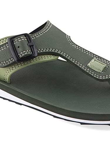Adda Men's Olive Green Flip-Flops - 7 UK 5