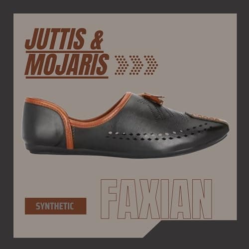FAXIAN Men's Black Synthetic Slip_On Trendy/Lightweight & Ethnic Mojaris 06 (UK/India) (2016) 2