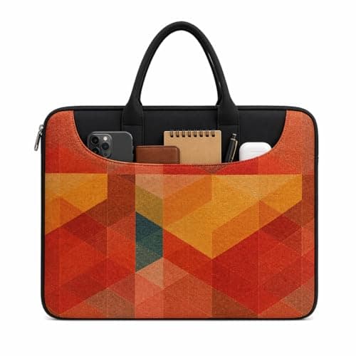 Tabelito Designer Printed Laptop Sleeve for Women (13–15.6 Inch) | Jute & Vegan Leather Office Handbag | Lightweight Stylish Work Bag with Handle 3