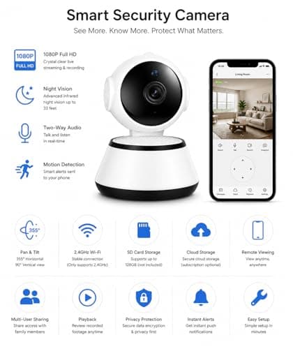 JB Supar 4MP Indoor WiFi Security Camera | 1080P HD | Smart CCTV Camera with 360° Pan Tilt Rotation | Color Night Vision | Motion Detection | Two-Way Audio with Mobile App V380 Pro (Robot Camera) 2