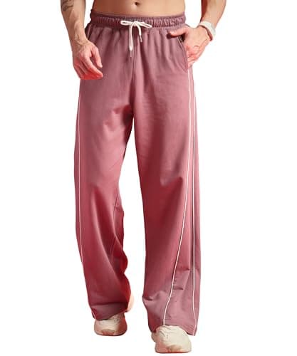 POCKMAN Men Mauve Wide Leg Comfort Joggers