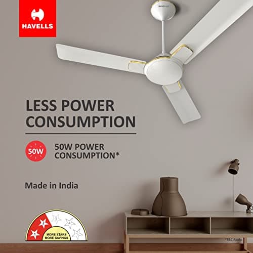 Havells 1200 Mm Fan Enticer Es Pearl White Gold| 2 Stars 2