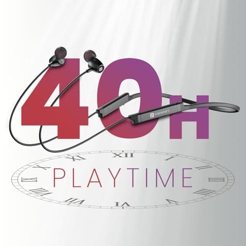 Portronics Harmonics Z9 Wireless Bluetooth in Ear Neckband with Mic, 40 Hours Playtime, Metallic Finish, BT5.3V, 10mm Dynamic Driver, Dual Pairing, Magnetic Buds, Type C Fast Charging(Black) 2