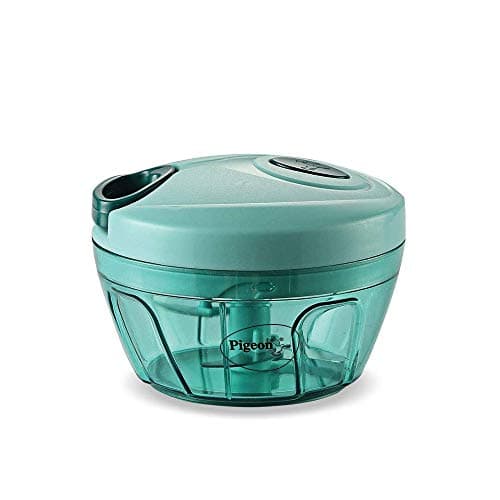Pigeon 2 Slice Auto Pop Up Toaster. A Smart Bread Toaster For Your Home | 750 Watts, Plastic Mini Handy And Compact Chopper With 3 Blades (Green, 400 Ml) 2
