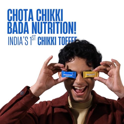 TROOGOOD India's First Toffee Chikki 40 Bars (20x2 Pack) | High Protein Millet Snack Bars with Jaggery, Dry Fruits, Nuts & Seeds | Healthy & High Nutrition Snacks, Travel Pack, Birthday Pack | 4 Flavo 5
