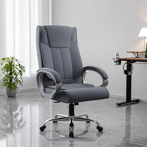 Green Soul Kiev Orthopedic Boss Chair with 3 Year Warranty | Breathable Fabric Office Chair | Ergonomic Executive Chair with Spacious Cushioned Seat | Heavy Duty Metal Base | Rocking Function - Grey