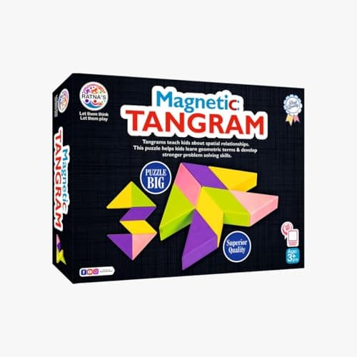 Ratna's Magnetic Tangram Brain Booster Children's Games | Magnetic Puzzle for Kids | Educational Travel Toys for Kids 3 Years & Above | Gift for Boys Girls 4