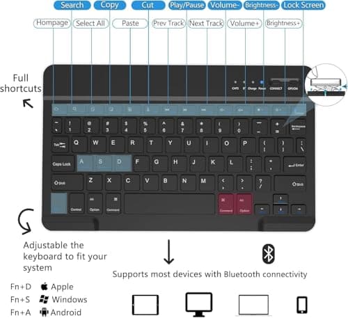 RTSY Keyboard Case for Samsung Galaxy Tab S11 (11 Inch) Model SM-X730 & SM-X736B with S Pen Holder, Slim Stand Cover Detachable Wireless Bluetooth Keyboard, Black 5