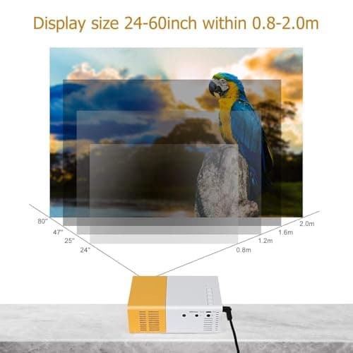 ZoTronico-Portable-Mni-Smart-Projector-Compatible with Phone Laptop pendrive 60inch Projection | FHD Support (Yellow White, with HDMI Remote) 4