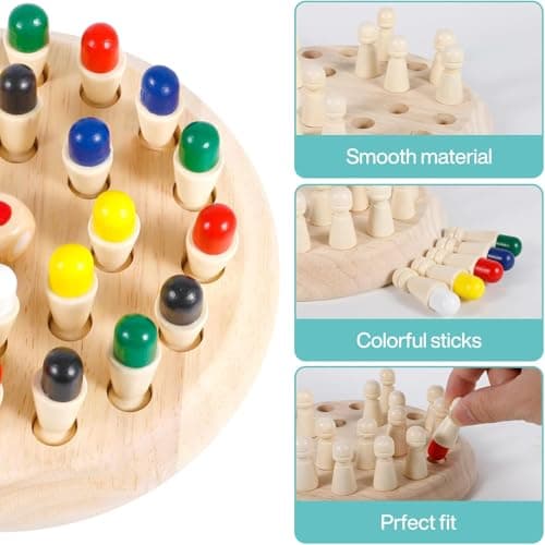 Storio Educational Learning Geometric Shape Memory Chess Puzzle | Quick Color, Shape Matching Board Game | Sensory Educational Learning Toy for Kids 3