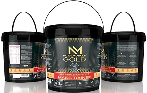 Nutrimuscle Massive GOLD Muscle Mass Gainer - 12 Lbs - 5.44 Kgs Choco Treat | Contains Complex Carbohydrates, BCAA, Digestive Enzymes & Essential Vitamins & Minerals | MADE IN INDIA 4