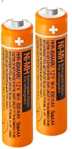 NiMH AAA Rechargeable Battery, 1.2V 830mAh, Compatible with Panasonic, Pack of 2