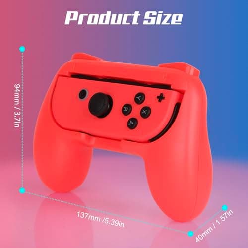 OIVO INDIA X DOBE Nintendo Switch More Comfortable Joy-Con Controller Grips For Nintendo Switch TWIN PACK (Red and Blue) 3