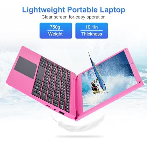 HBESTORE 10.1 Inch Laptop Quad-Core Processor with Android 12.0 Operating System, 2GB Ram 64GB Emmc, Built-in Camera, Wifi, USB Interface, Type-C Charging for Learning E 5