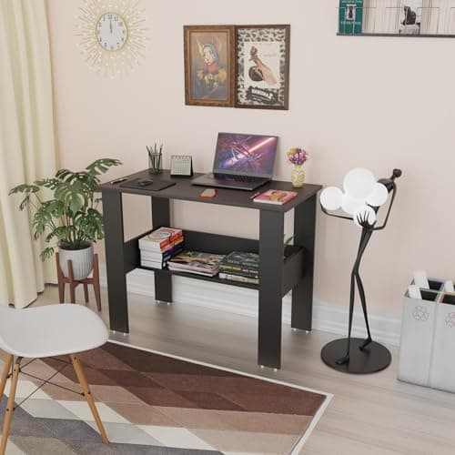 Spyder Craft Genesis Engineering Wood Modern Office Desk Study Table Computer Table for Office Work from Home Kids Study Room Workstation Color -Black (Black) 3