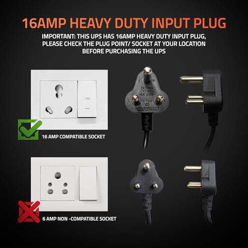Artis 2000VA Line Interactive UPS for Personal/Gaming Computers, Desktop PCs, Laptops, Routers, Networking Devices and Gaming Consoles with 16A Input Plug. 3