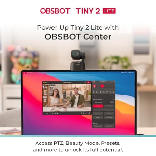 OBSBOT Tiny 2 Lite AI-Powered 4K PTZ Webcam with AI Tracking, 1/2″ Sensor, 1080p@60FPS HDR, Gesture Control, Dual Microphones, Auto Focus | Webcam for PC, Laptop, Streaming, Meetings & Video Calls 5