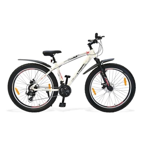 Urban Terrain Bolt Ultra 27.5T Geared MTB | 21 Speed Cycle with Shimano Gear for Men | 17.5″ Frame, White | 15+ Years