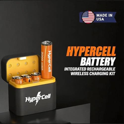 Hypercell® AAA Rechargeable Batteries | 1.5V High Capacity 𝕃𝕚𝕥𝕙𝕚𝕦𝕞 1200 mWh| Dual Fast Charge (USB‑C Direct + Wireless Charge),1500+ Cycles| 15‑Year Lifespan| OEM 3 Years Warranty| Made in U.S 3