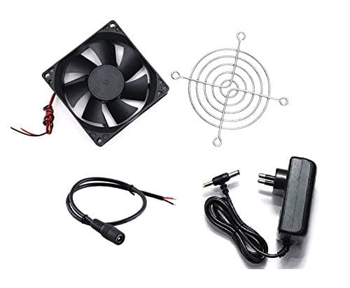 ERH India DC 12V Cooling Fan for PC Case,DC 12V DC Cooling Fan,3 Inches CPU Cooler Radiator Fan with Grill and 12v 2 Ampere Adaptor