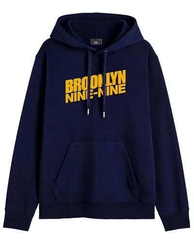 THE DUFFERS Men & Women Cotton Hoodie Brooklyns Nine-Nine Hooded Sweatshirt Blue XL