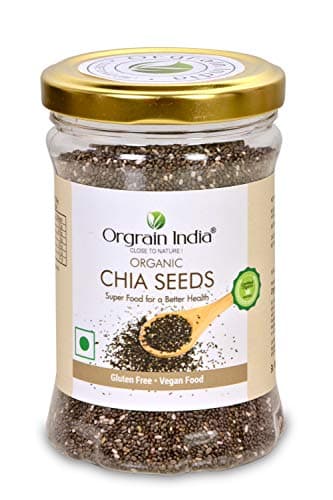 Orgrain India Organic Chia Seeds, 320g (Pack of 2 * 160g) | Company-Owned Farmlands | Omega 3 | Fiber for Weight Loss