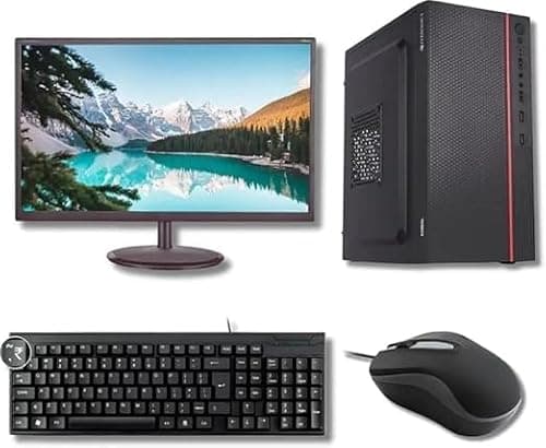Desktop Computer Compatible with Core i3 2nd Gen Processor (Black) | 8GB RAM | 256GB SSD | 19-Inch LED Monitor | Wired Keyboard & Mouse | Preloaded OS | Ideal for Home & Office Use