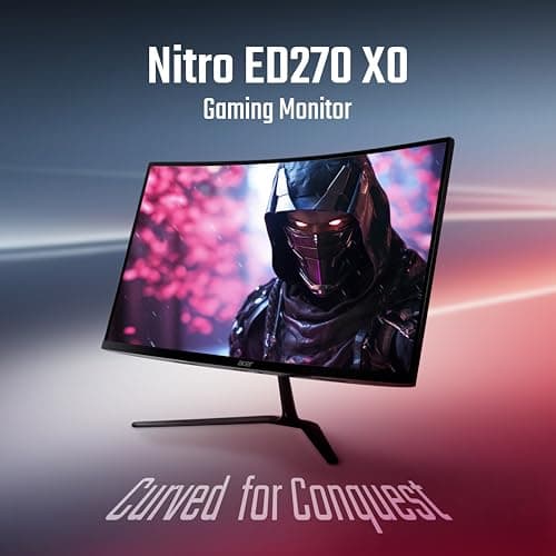 Acer Nitro ED270 X0 27 inch Full HD 1920×1080 VA Curved Gaming Monitor | 200 Hz Refresh | 1 ms VRB | AMD FreeSync Premium | HDR10, sRGB 99% | ZeroFrame | Tilt Adjust | HDMI & DisplayPorts | Black 5