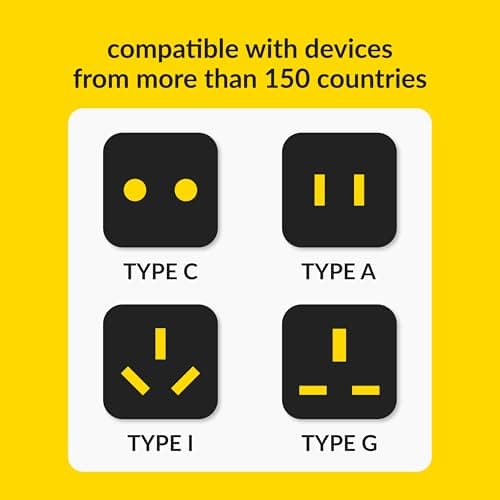 Destinio Universal Europe Travel Adapter Type E/F Schuko Plug Converter 13A 250V, International EU Power Socket for Germany France Spain, Portable European Plug for Mobile Laptop Charger (Pack of 1) 5