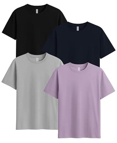 Sleepynuts Women Boyfriend Plain Round Neck Half Sleeve T-Shirt