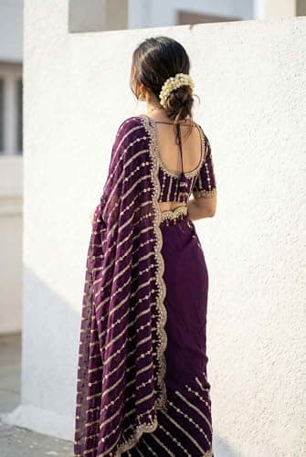 Saree for Women (Wine) 4