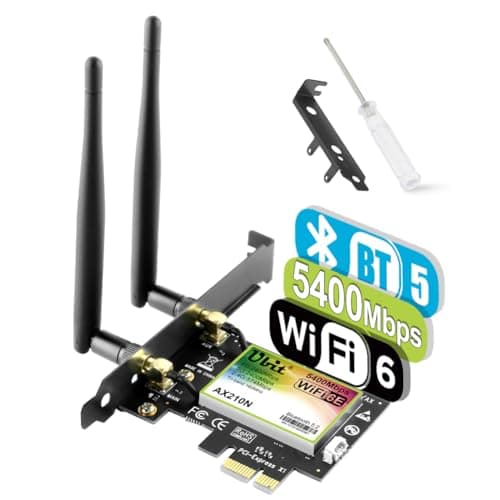 Ubit PCIE WiFi Card WiFi Card 6E 5400Mbps (6GHz&5Ghz&2.4GHz) PCIe WiFi Card BT 5.2, WiFi Adapter mit OFDMA, Ultra-Low Latency, unterstützt Windows 10/11 (64bit)