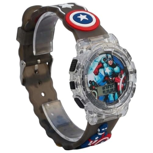 SHAKTISM 3D Pattern Kids Wristwatch with Colorful Flashing Lights & Music for Boys & Girls – Spider, Bat Man & Princess Designs , Soft Silicone, Adjustable Strap, PerfectGift Watch for Boys & Girls (C