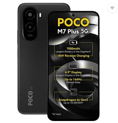 POCO M7 Plus 5G, Carbon Black (6GB, 128GB)