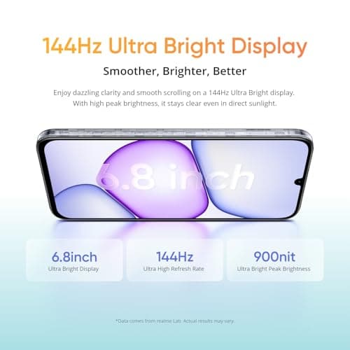 realme C83 5G Smartphone 128GB ROM 4GB RAM 6.8 Inch 144Hz Display 7000mAh Titan Battery Android 16 Dimensity 6300 Processor, IP64 Waterproof Support AI Camera, Dual SIM, GPS, WiFi Green 4