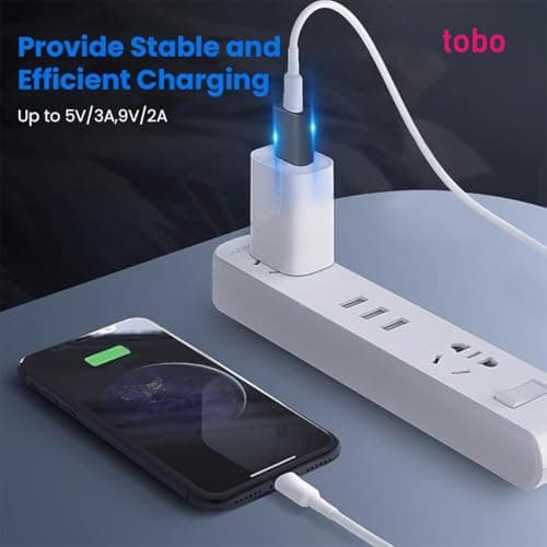 Tobo Type C to USB Adapter USB 3.1 Type C to USB Charger Converter Support 10Gbps Speedy Data Transfer & 20W Fast Charging Compatible with Phone 15, Book, Sa-ung Galaxy 2