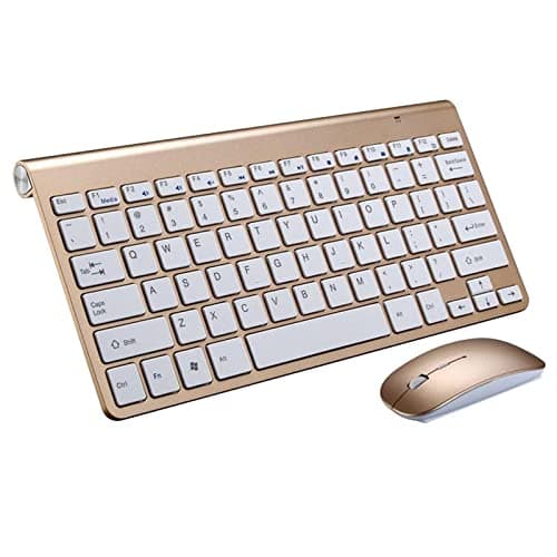 Club Bollywood®Mini Flat Quiet Wireless Keyboard Mouse Combo Golden|Computers/Tablets & Networking | Keyboards Mice & Pointers |1x Slim Wireless Keyboard