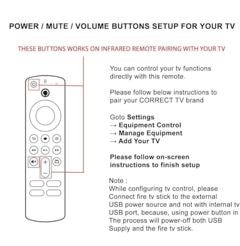 Upix Compatible Amazon Fire TV Stick 3rd Generation Smart TV Remote No. 1113 | with Voice | Exactly Same Remote Will Only Work | Will Work with FIRE TV Stick ONLY | Pairing is Required 5