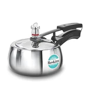 Hawkins 1.5 Litre Triply Contura Induction Pressure Cooker, Triply Stainless Steel, Contura shaped, Silver (SSTCO15)