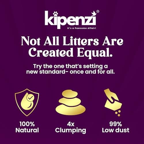 Kipenzi Bentonite Cat Litter- White Bentonite Cat Litter | Strong Clumping | 99.9% Dust-Free | Easy to Scoop | Natural Formula | Superior Odor Control | Lemon Scent 15 Kgs (3 Packs of 5 Kg) 3
