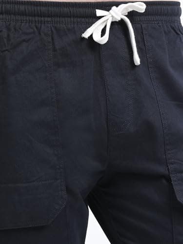 Jack and Jini Cotton Stretchable Joggers for Men (in, Numeric, 32, Regular, Navy Blue) 5