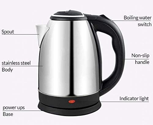 KAVID Kettle 2.0 Litre Automatic Multipurpose Extra Large Kettle with Handle Tea Coffee Maker Water Boiler, Boiling Milk,(Black) 2