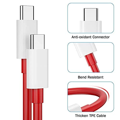 Type C to C USB Cable for Acer ChromeBook Tab10 USB Cable Original Like | Data Sync Cable | Rapid Quick Dash Fast Charging Cable | Charger Cable | Type-C to USB-C Cable (3.1 Amp, C to C USB- RED) 2