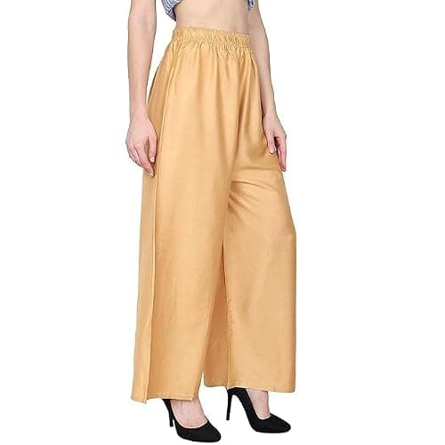 Lovely India Fashion Palazzo Reoan for Womans and Girls Golden 3XL 3