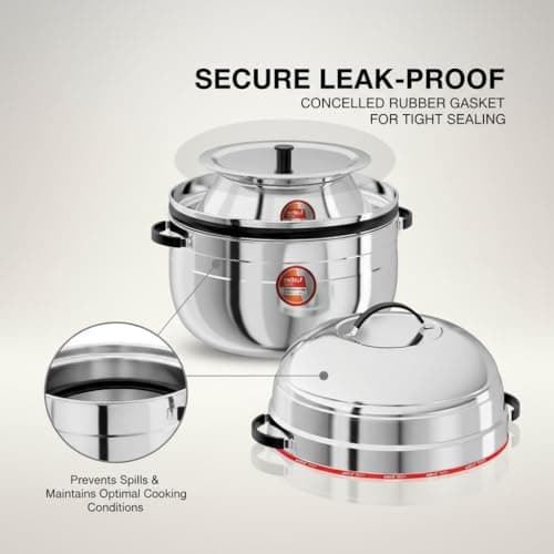 Nolta Premium 2 KG Thermal Rice Cooker (Big Size) Induction based Cookware, ISO Certified, 1yr Replace-Guarantee, Stainless Steel Steamer Choodarapetty + SS Inner Pot 3